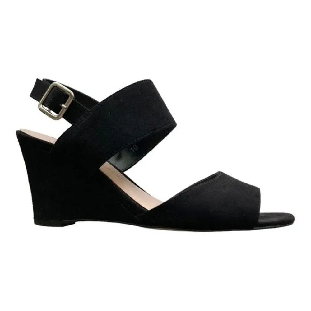 Athena Alexander Black Wedge Sandals - Picture 6 of 9
